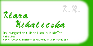 klara mihalicska business card